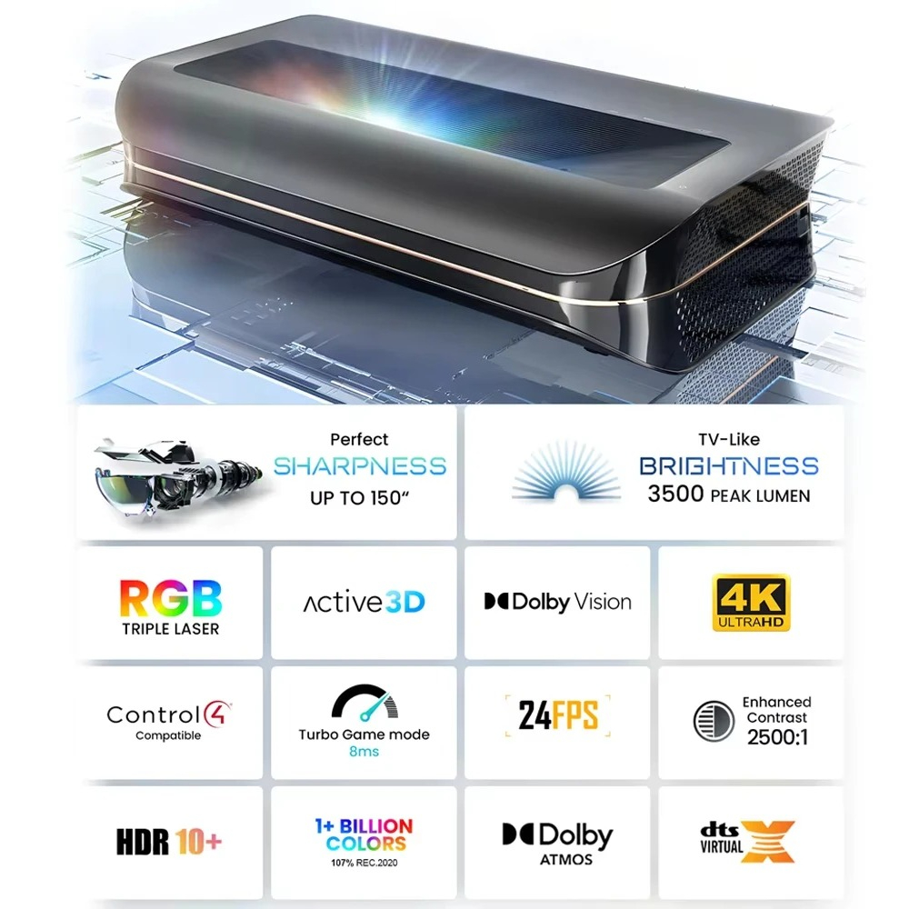 시네마 스마트 TV 프로젝터 HDR10+빔 3D 레이저 - Home Cinema Tv 리뷰 및 가격