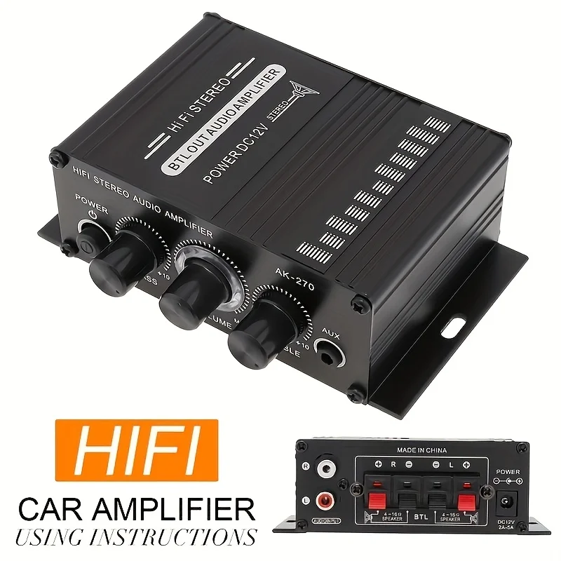 AK-270 400W 미니 파워 앰프 12V/24V 2 - Audio Home Cinema 리뷰 및 가격